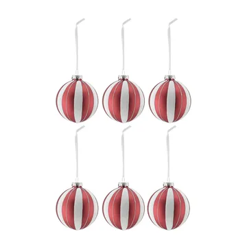 Tradition baubles 6-pack - Red/white - Scandi Living