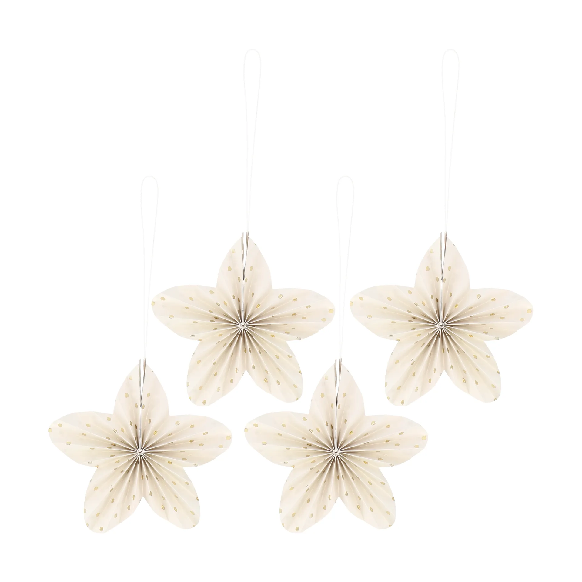 Twinkle Christmas tree ornaments 4-pack, Gold dotted Scandi Living