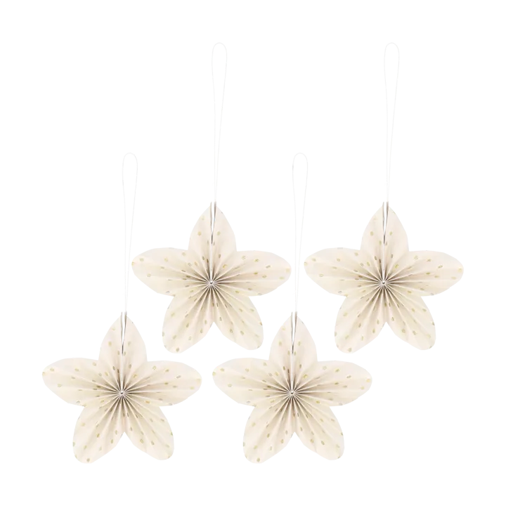 Twinkle Christmas tree ornaments 4-pack - Gold dotted - Scandi Living