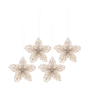 Twinkle Christmas tree ornaments 4-pack - Red polka-dot - Scandi Living