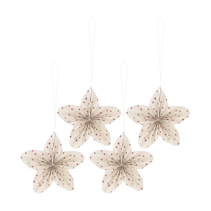 Twinkle Christmas tree ornaments 4-pack - Red polka-dot - Scandi Living