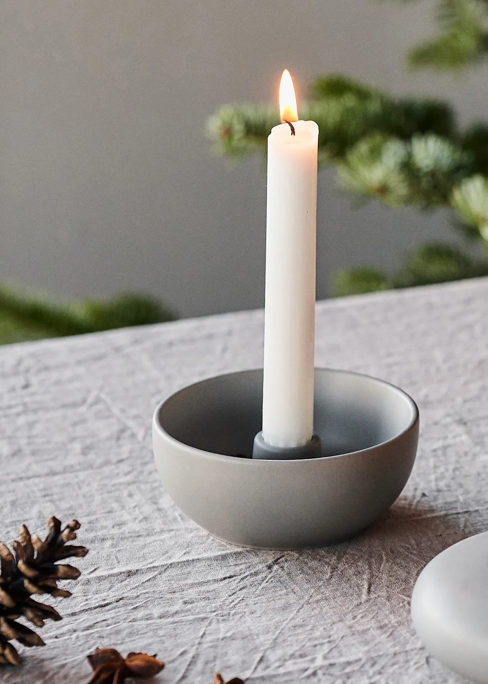 Valley candle sticks Ø12 cm, grey Scandi Living
