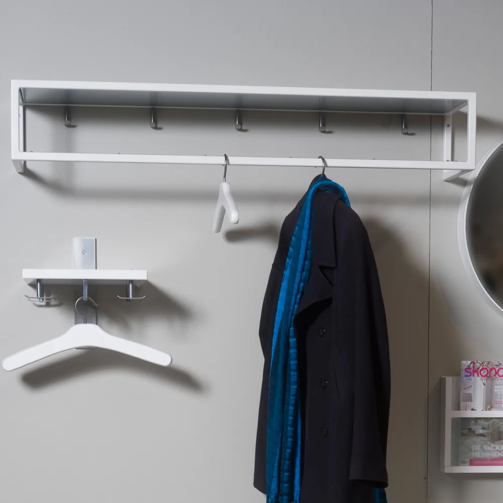 Hall shelf 11, White lacquer, zinc plate Scherlin