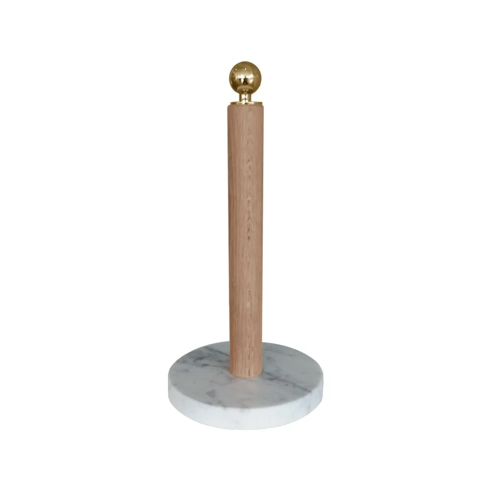 Kitchen roll holder, Oak, brass knob Scherlin