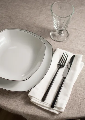 Lido black line service set square 12 pieces - White with black edge - Seltmann Weiden