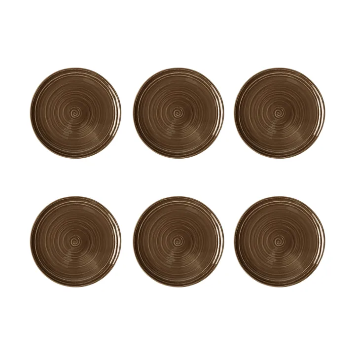 Terra plate Ø17.7 cm 6-pack - Earth Brown - Seltmann Weiden