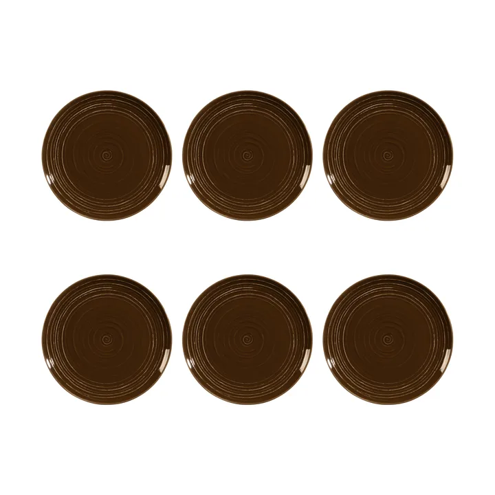 Terra plate Ø22.7 cm 6-pack - Earth Brown - Seltmann Weiden