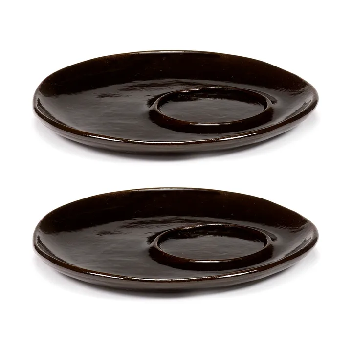 La Mère saucer for espresso cup Ø11 cm 2-pack - Dark brown - Serax