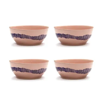 Ottolenghi Feast bowl S Ø15 cm 4-pack - Pink stripes blue - Serax
