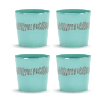 Ottolenghi Feast coffee cup 25 cl 4-pack - Azure stripes-red - Serax