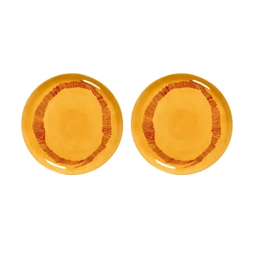 Ottolenghi Feast plate L Ø26,5 cm 2-pack - Yellow stripes-red - Serax