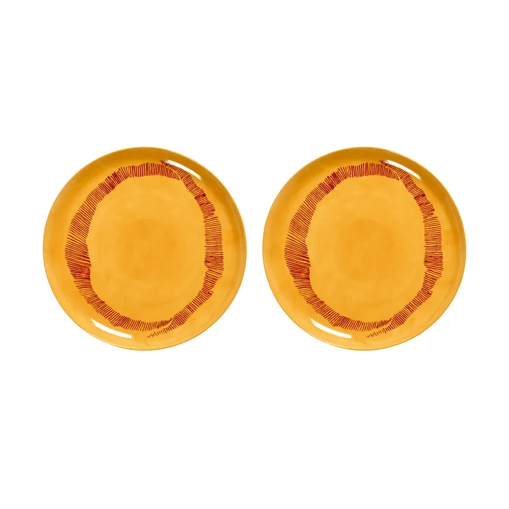 Ottolenghi Feast plate L Ø26,5 cm 2-pack - Yellow stripes-red - Serax