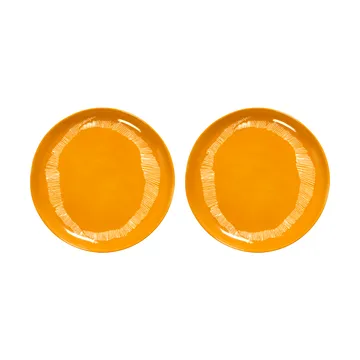 Ottolenghi Feast plate M Ø22,5 cm 2-pack - Yellow stripes-white - Serax