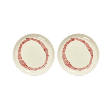 Ottolenghi Feast plate S Ø19 cm 2-pack - White stripes-red - Serax