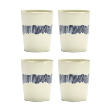 Ottolenghi Feast tea cup 33 cl 4-pack - White stripes-blue - Serax