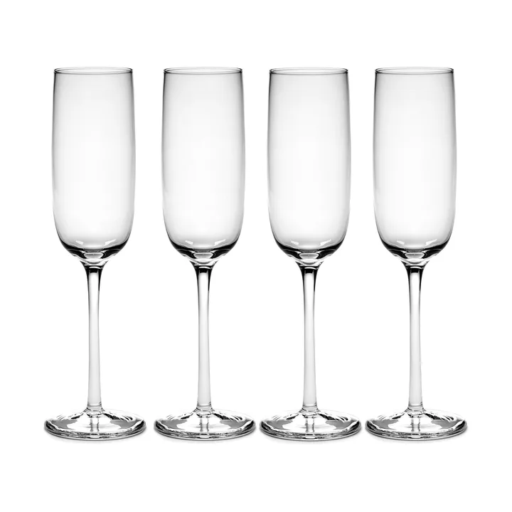 Passe-Partout champagne glass curved 15 cl 4-pack clear - Serax
