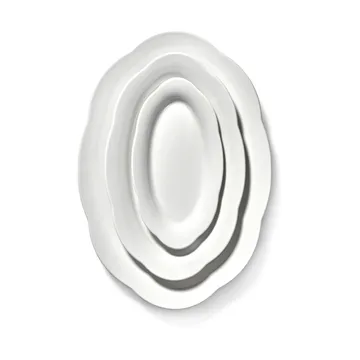 Silhouette oval deep plate L 21x30 cm 2-pack - White - Serax