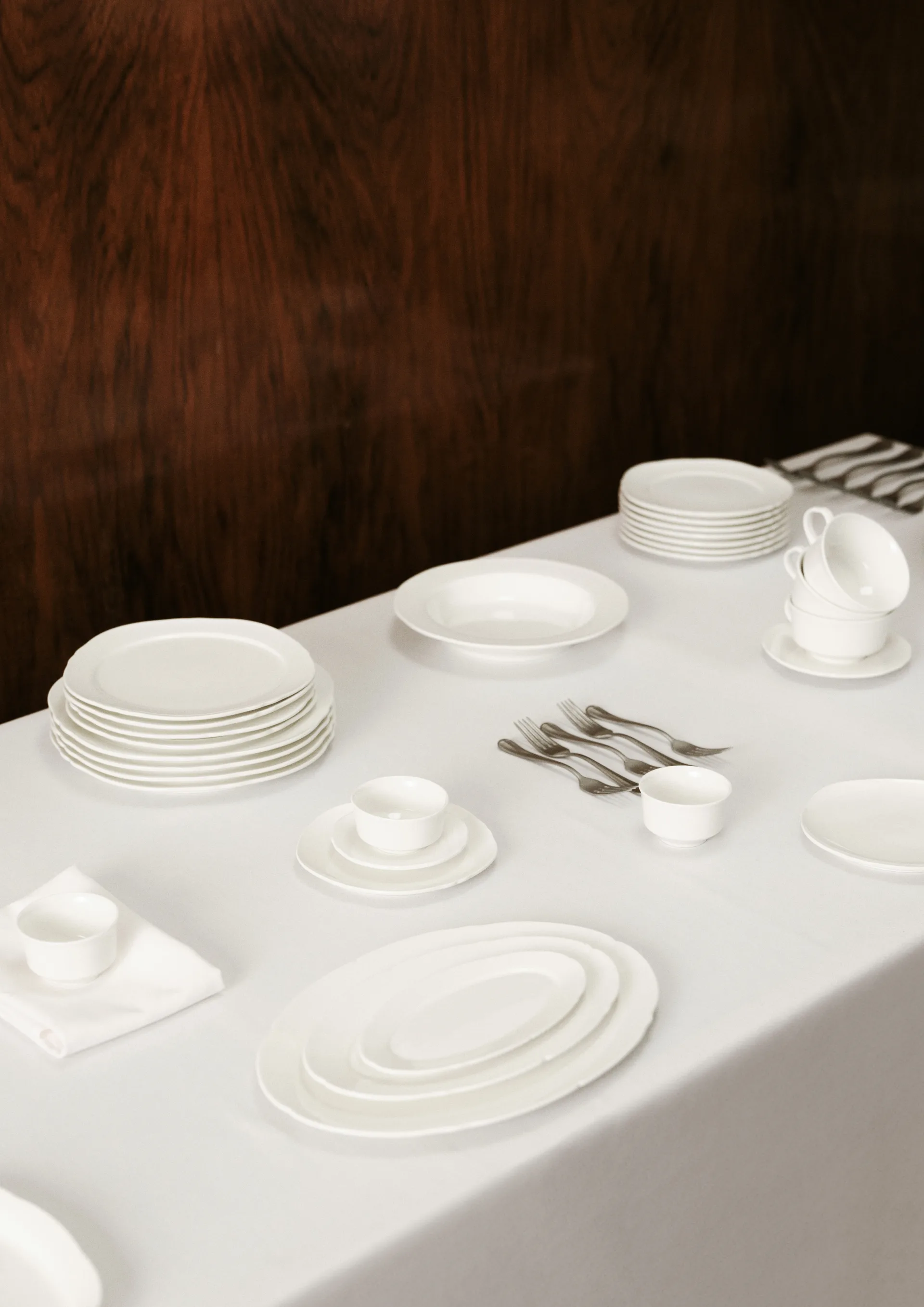 Silhouette oval plate L 21x30 cm 4-pack, White Serax