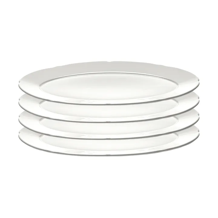 Silhouette oval plate M 15x24.5 cm 4-pack - White - Serax