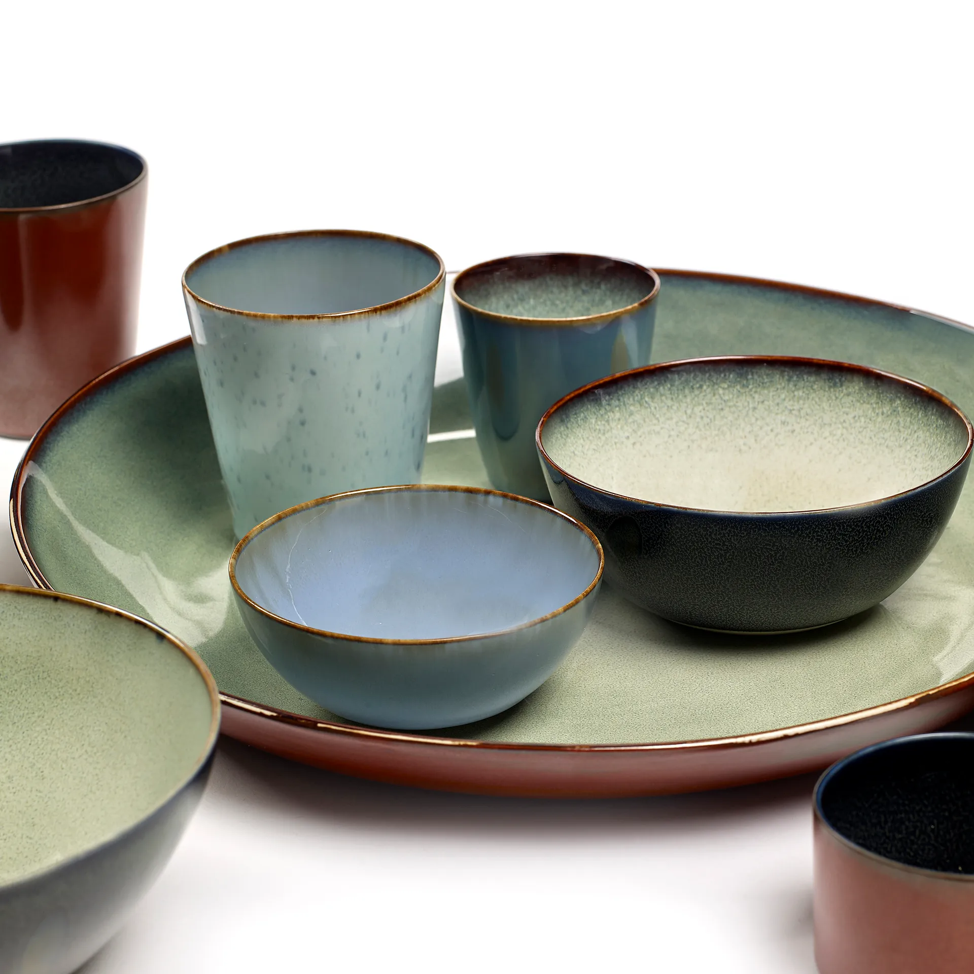 Terres de Rêves cup M, light blue-smokey blue Serax