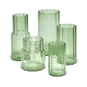Waves 02 vase 28 cm - Green-clear - Serax