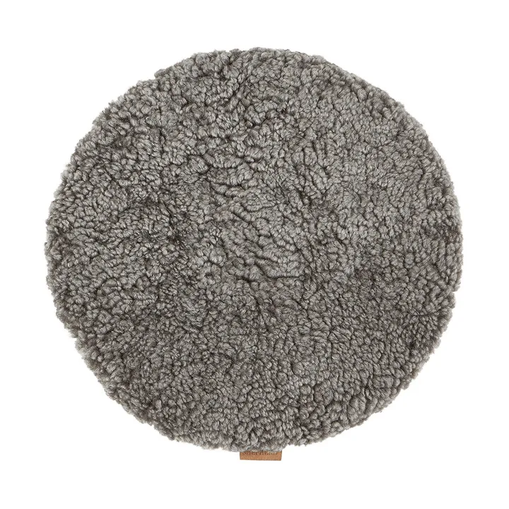 Jill padded chair cushion - Grey graphite (grey), Ø36 cm - Shepherd of Sweden