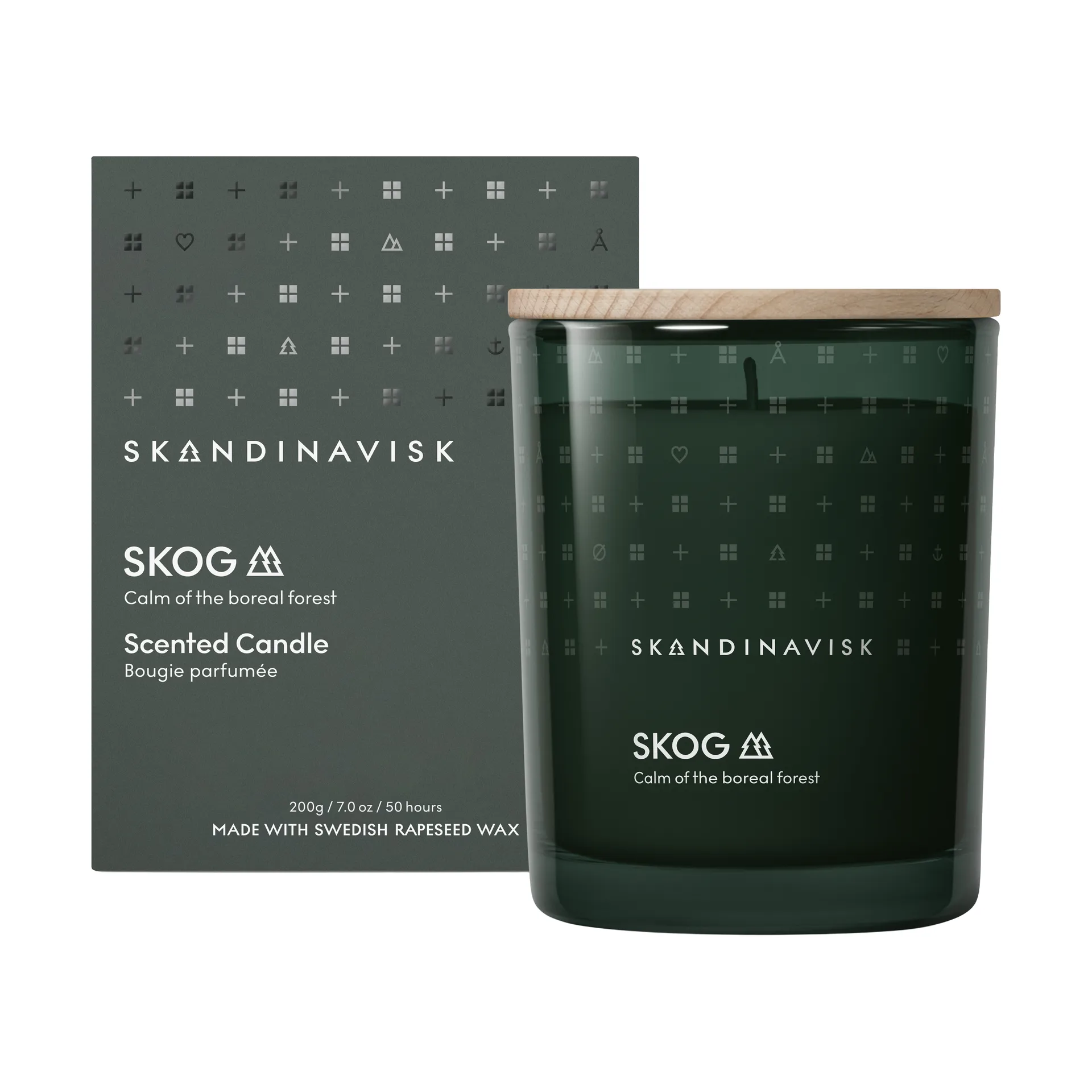 Skog scented candle with lid, 200 g Skandinavisk