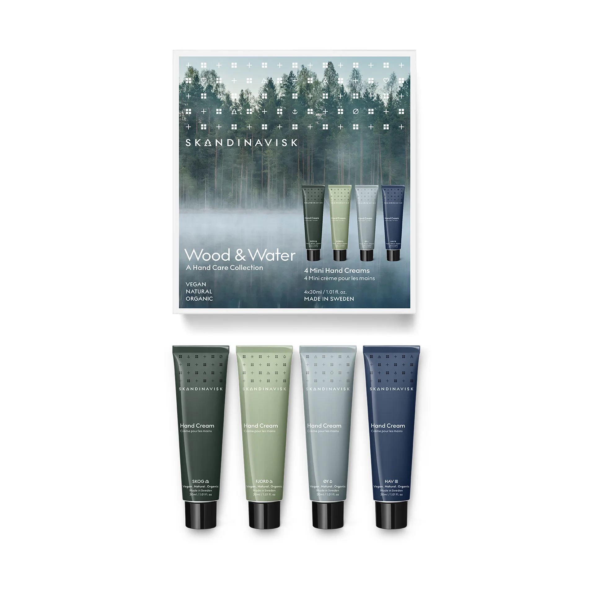 Wood & Water mini hand cream 4 pieces, 30 ml Skandinavisk