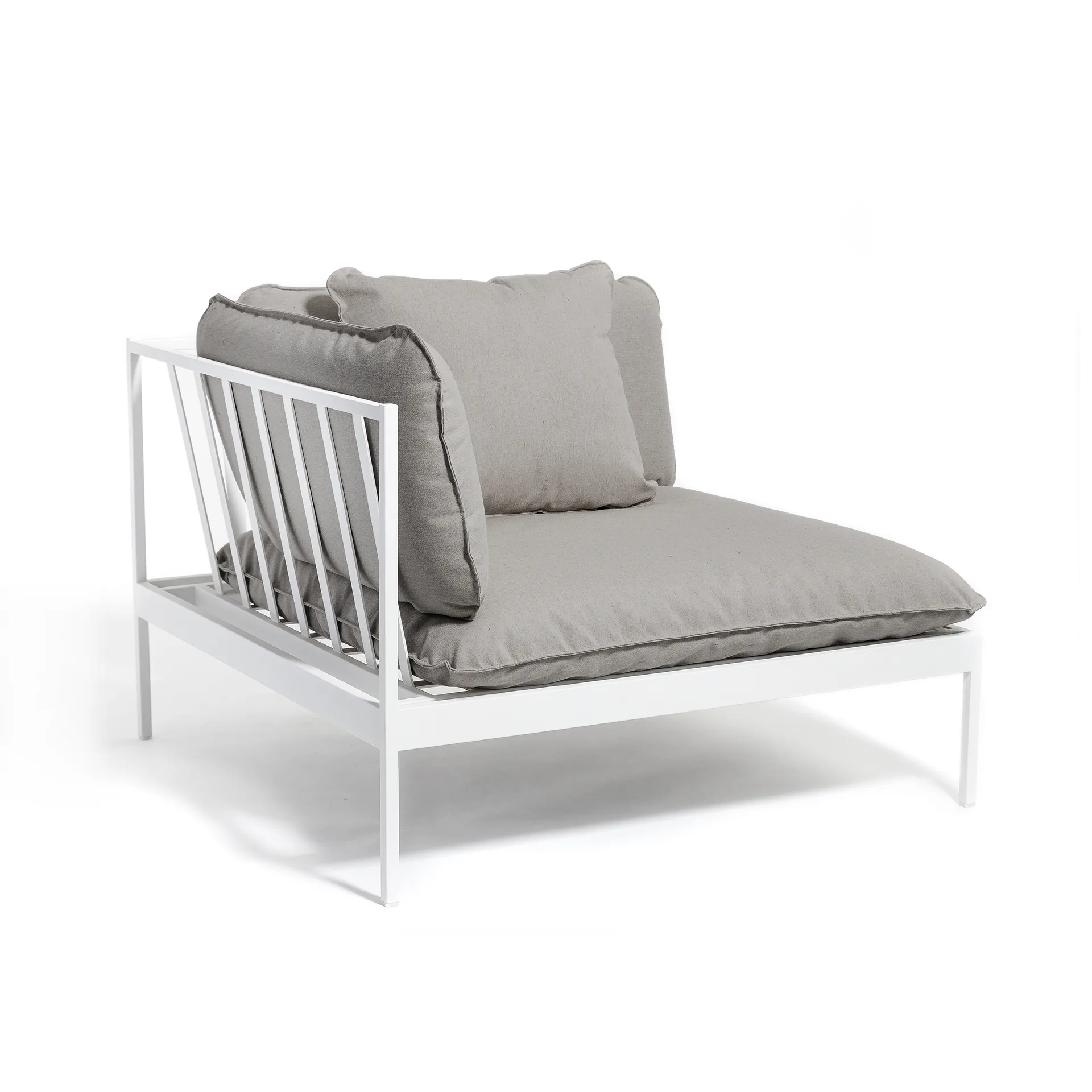 Bönan corner section light grey aluminuim-beige linen,  Skargaarden