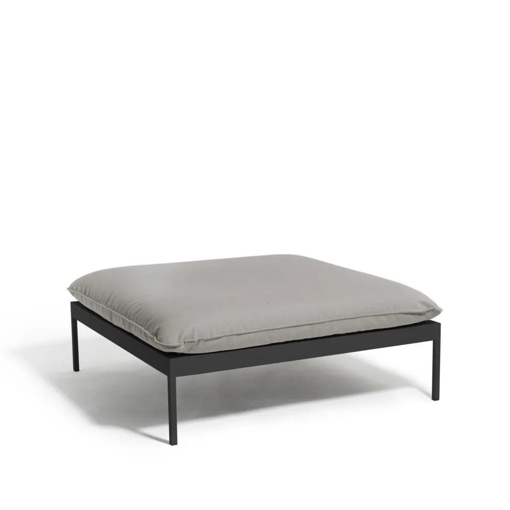 Bönan foot stool, Sunbrella Sling light grey, dark grey aluminium frame Skargaarden