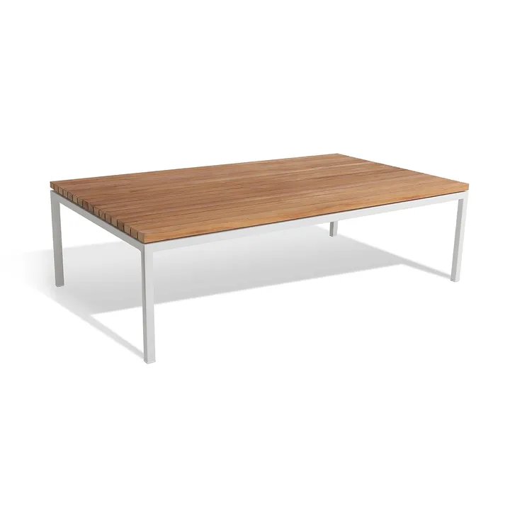 Bönan lounge table 105x60x30 cm light grey frame-teak - Skargaarden