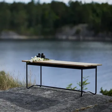 Grinda bench - Teak, black frame - Skargaarden