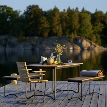 Grinda table - Teak, small, black frame - Skargaarden