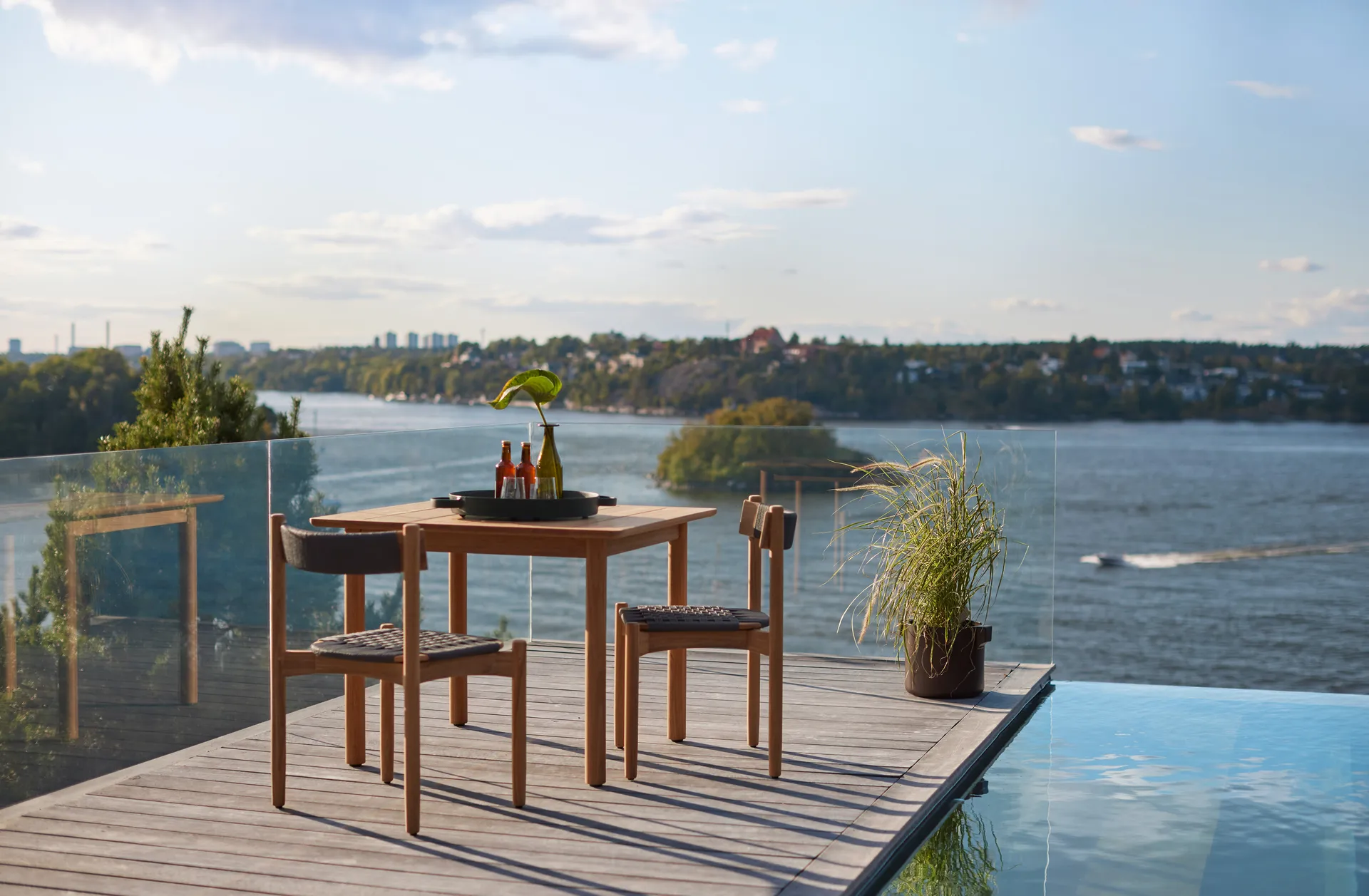 Koster counter table 98x98x95 cm, Teak Skargaarden