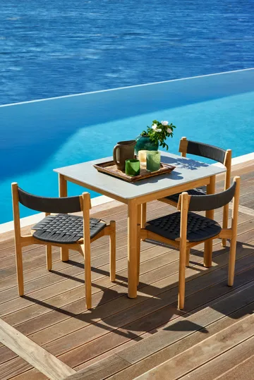 Koster dining table 98x95x74 cm composite table top and teak - Skargaarden