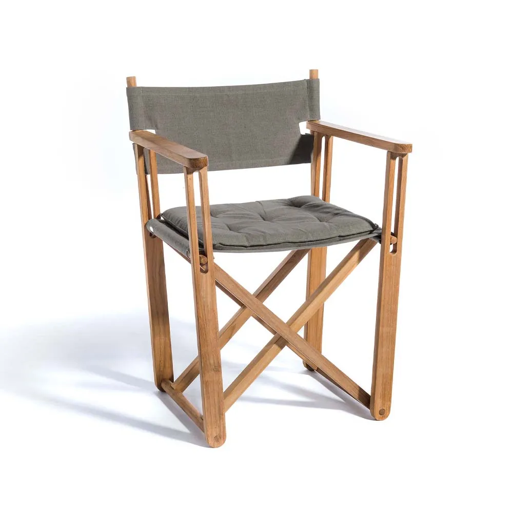 Kryss Dining armchair, Slate dark grey, teak Skargaarden