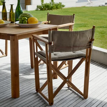 Kryss Dining armchair - Slate dark grey, teak - Skargaarden