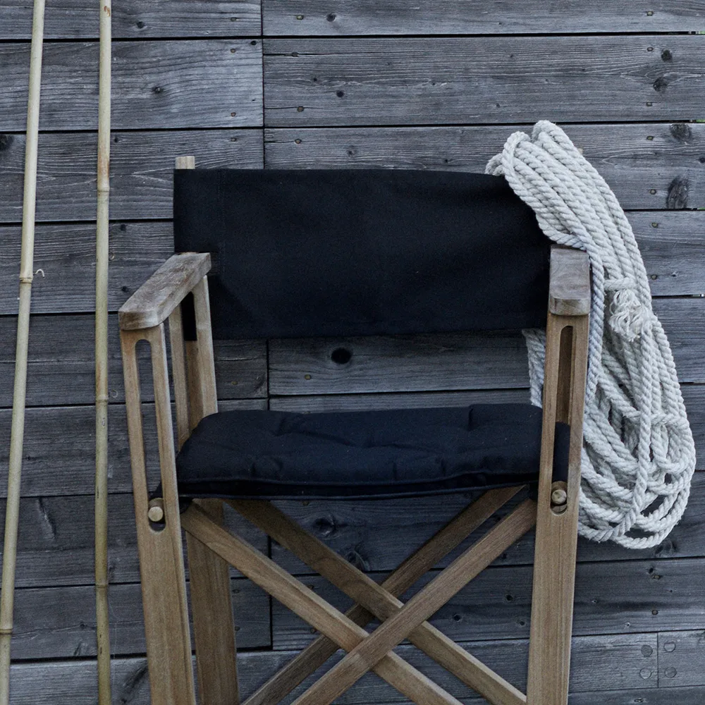 Kryss Dining armchair, Sunbrella Heritage Leaf green, teak Skargaarden