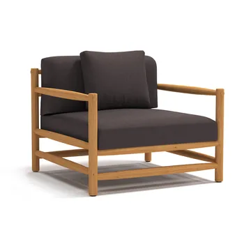 Saltholm lounge armchair teak-grey brown cushion - Skargaarden
