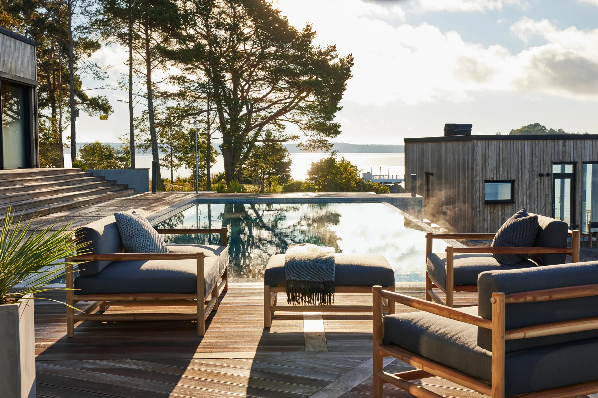 Saltholm ottoman teak-grey brown cushion,  Skargaarden
