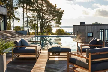 Saltholm ottoman teak-grey brown cushion - Skargaarden