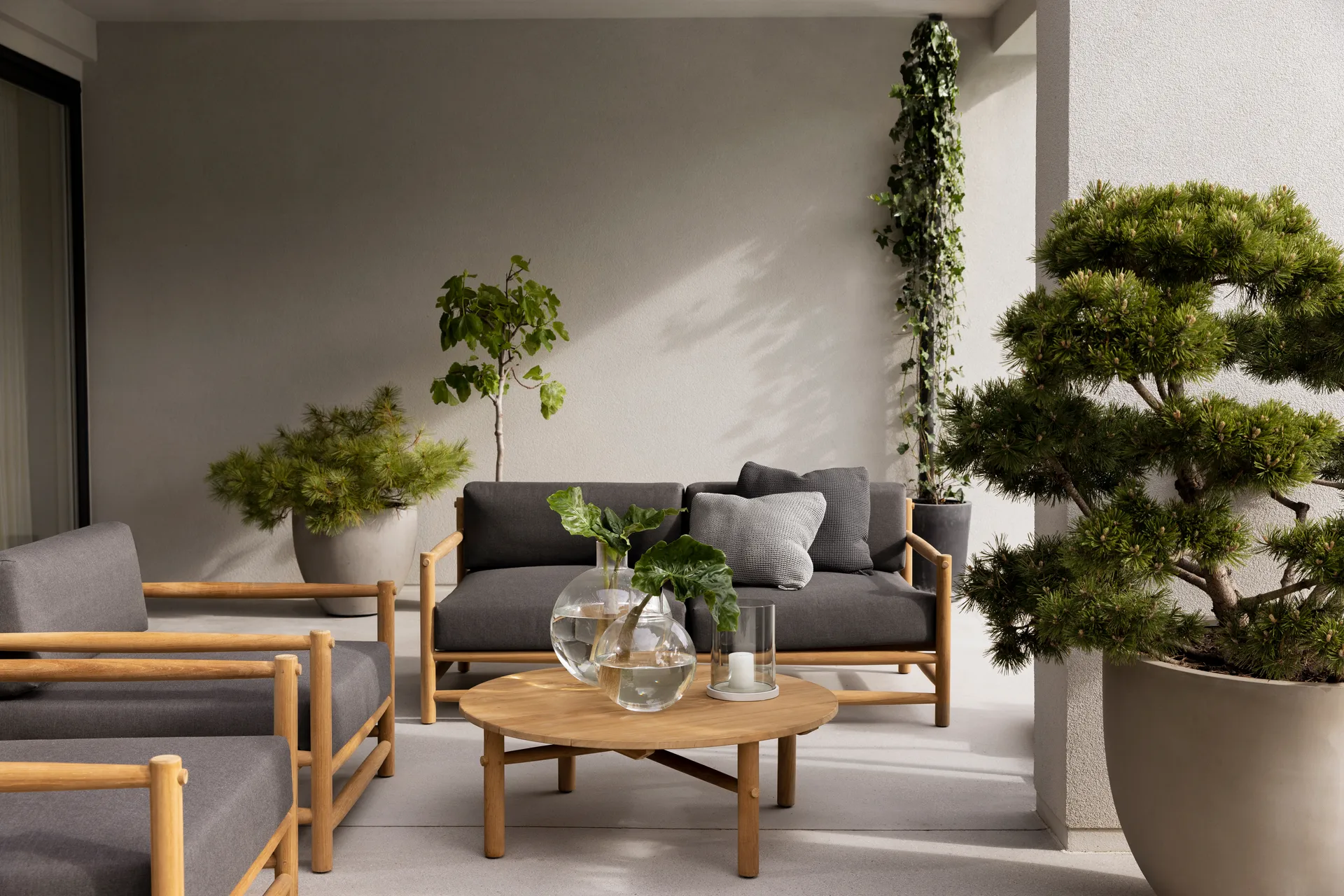 Saltholm sofa teak-grey brown cushion,  Skargaarden