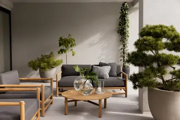 Saltholm sofa teak-grey brown cushion - Skargaarden