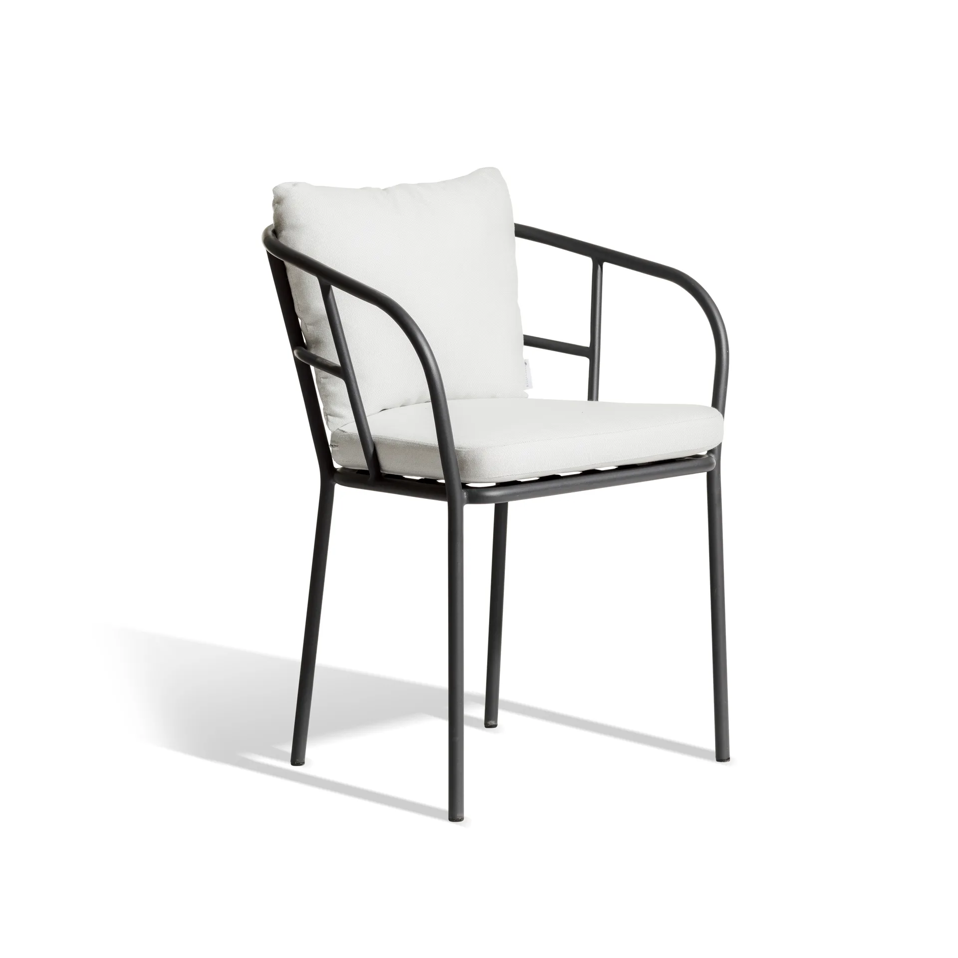 Saltö Dining armchair, Sunbrella silver grey-charcoal grey frame Skargaarden