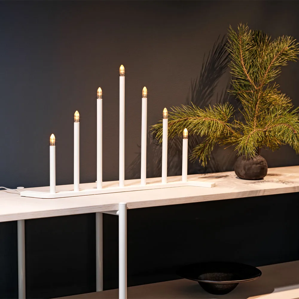 Advent RE Advent candle holder, White, 7 lights SMD Design