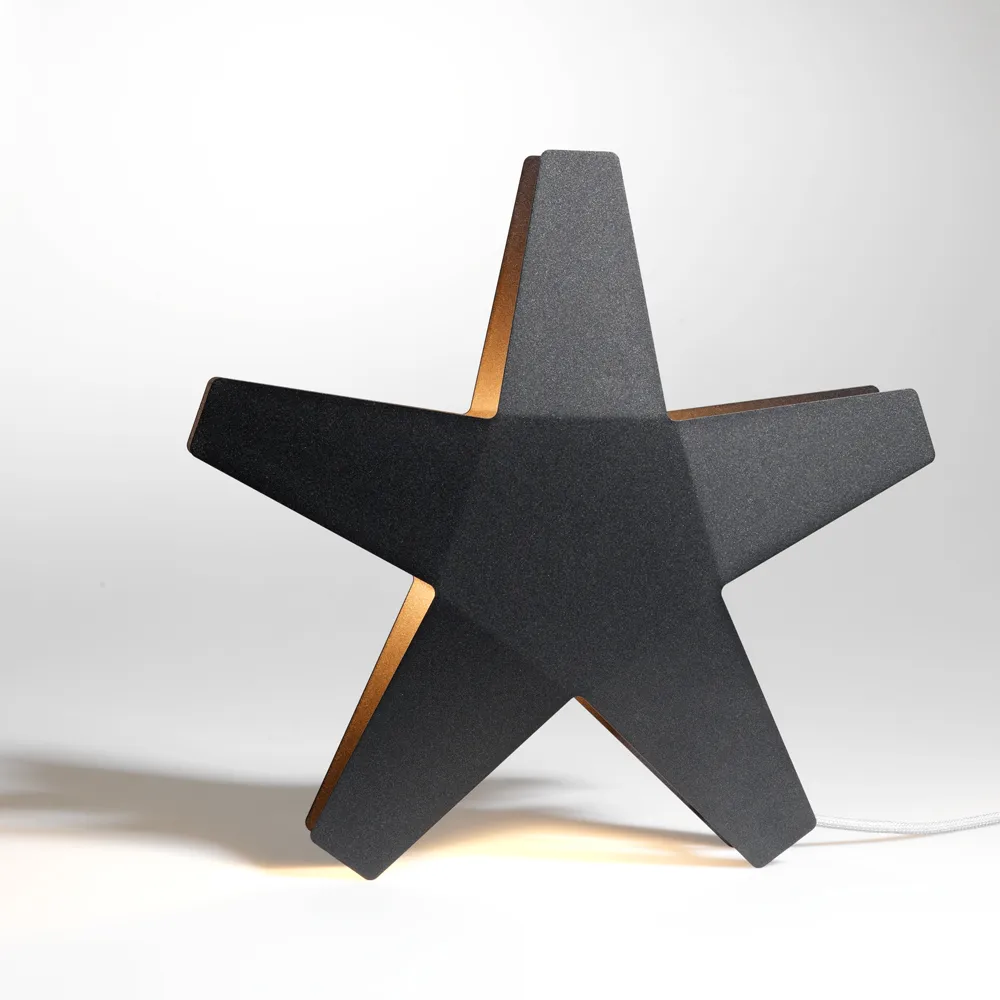 Advent Stjärna Advent star, Grey, 40 cm, light grey textile cord SMD Design