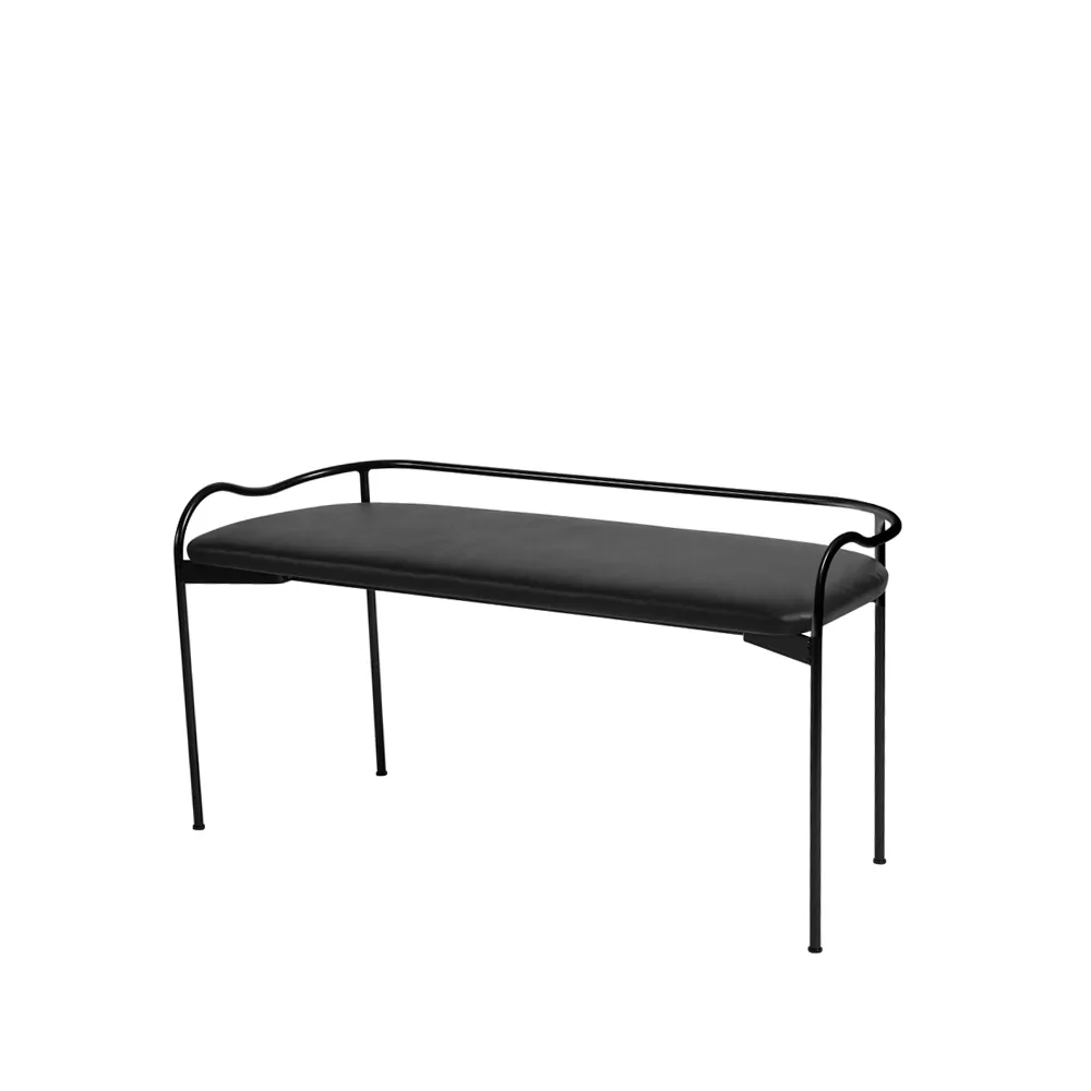 Bubble bench, Black. black leather SMD Design