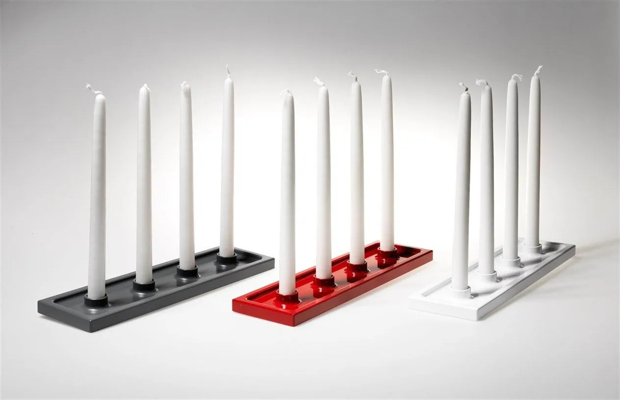 Crater advent candleholder, White, 4 lights SMD Design