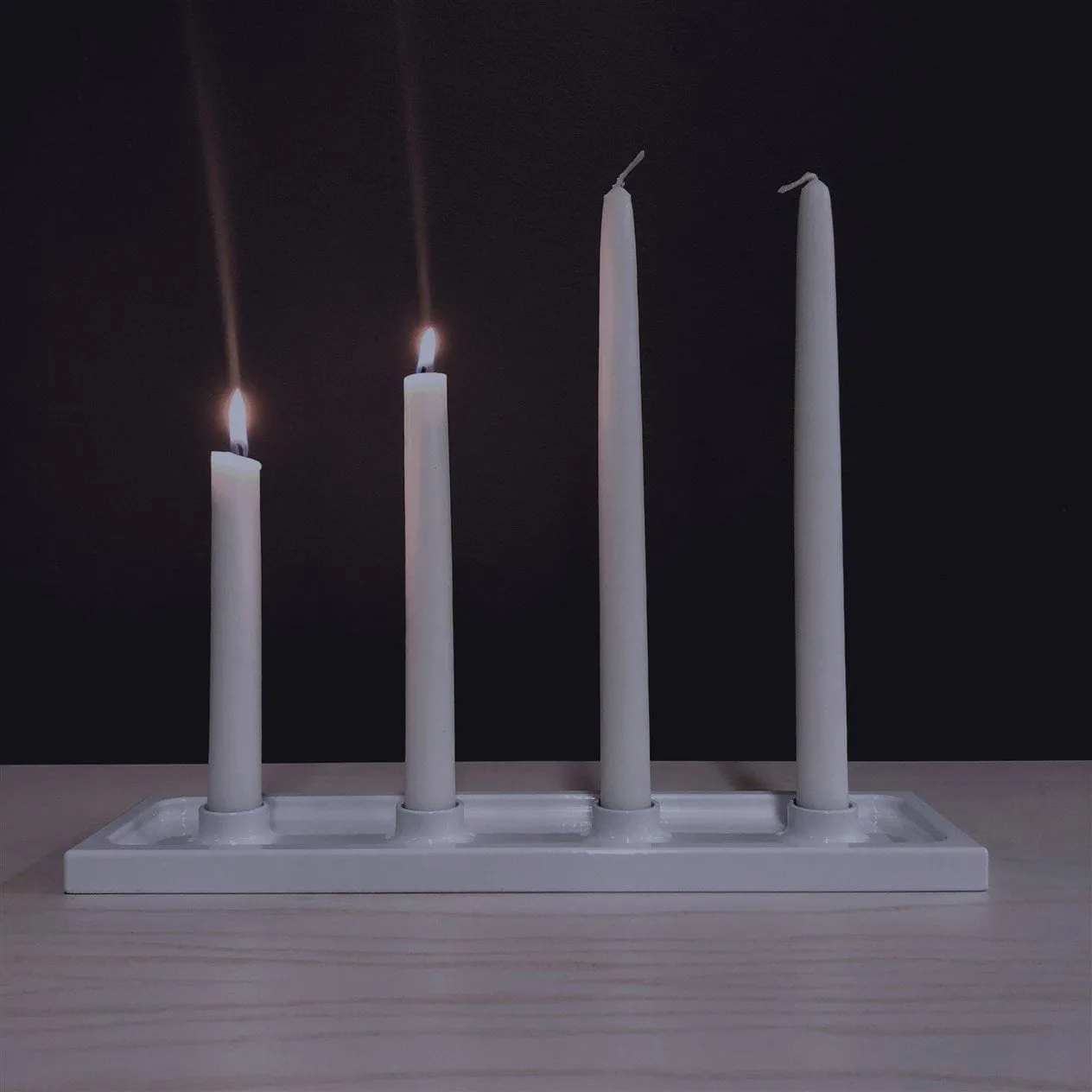 Crater advent candleholder, White, 4 lights SMD Design