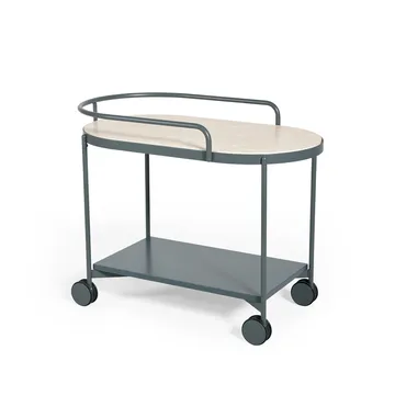 Lene serving trolley - Grey, white pigmented ash veneer - SMD Design
